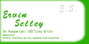 ervin selley business card